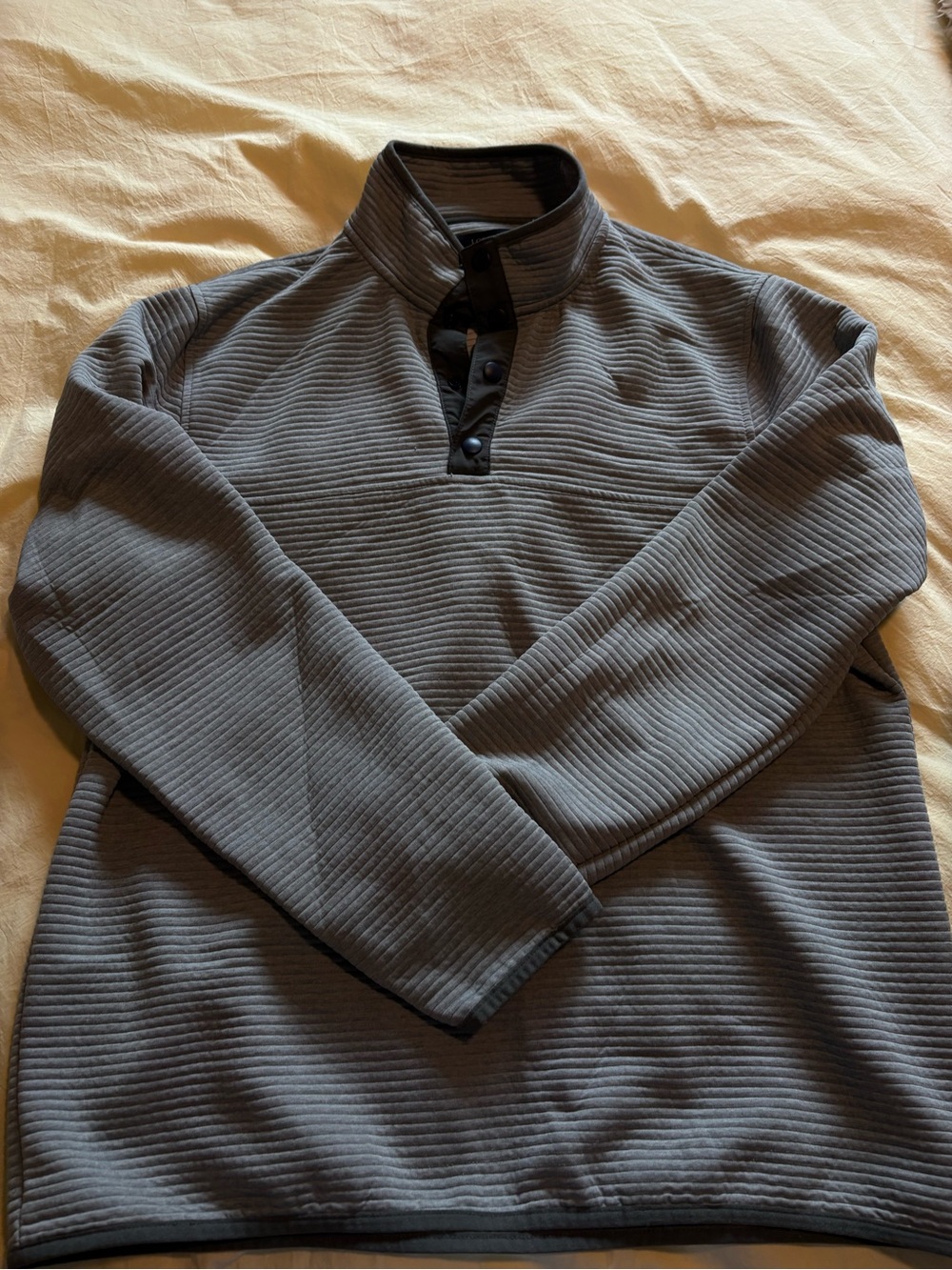 J. Crew Men’s Ribbed Quarter-Zip Pullover in Gray